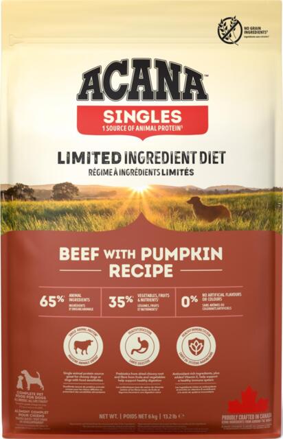 6 kg ACANA Dog Singles Beef & Pumpkin Recipe