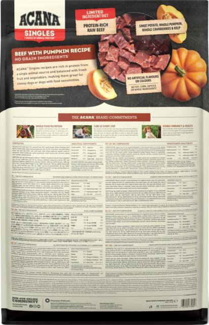 6 kg ACANA Dog Singles Beef & Pumpkin Recipe