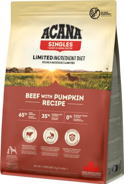 2 kg ACANA Dog Singles Beef & Pumpkin Recipe