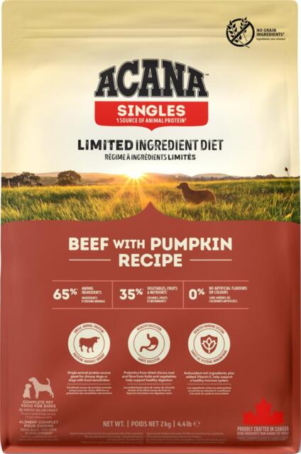 2 kg ACANA Dog Singles Beef & Pumpkin Recipe