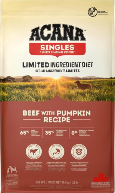11.4 kg ACANA Dog Singles Beef & Pumpkin Recipe