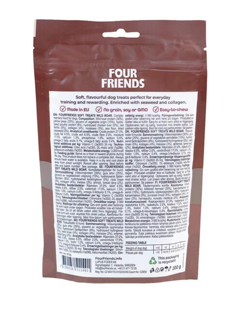 200 g Four Friends Soft Treats Wild Boar - MADE IN EU