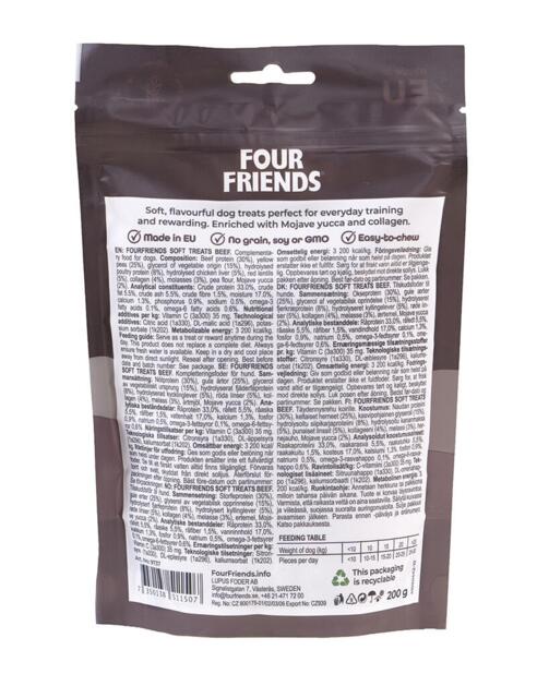 200 g Four Friends Soft Treats Beef - MADE IN EU