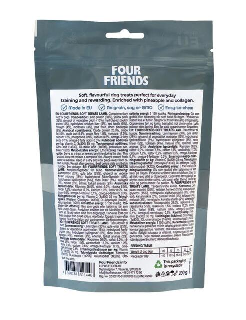 200 g Four Friends Soft Treats Lamb - MADE IN EU