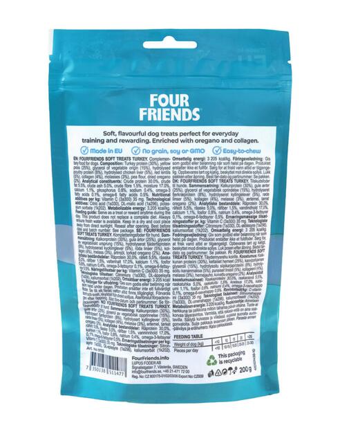 200 g Four Friends Soft Treats Turkey - MADE IN EU