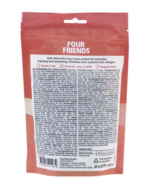 200 g Four Friends Soft Treats Salmon - MADE IN EU