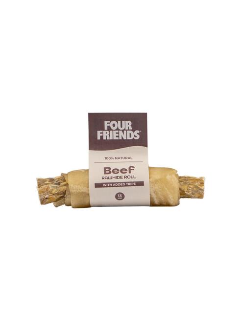 Four Friends Natural Chews Beef rawhide roll with tripe 13 cm - MADE IN EU