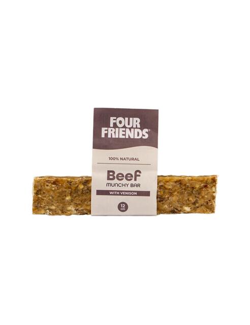 Four Friends Natural Chews Beef Munchy Bar with venison 12 cm - MADE IN EU