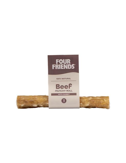 Four Friends Natural Chews Beef munchy roll with rabbit 12 cm - MADE IN EU