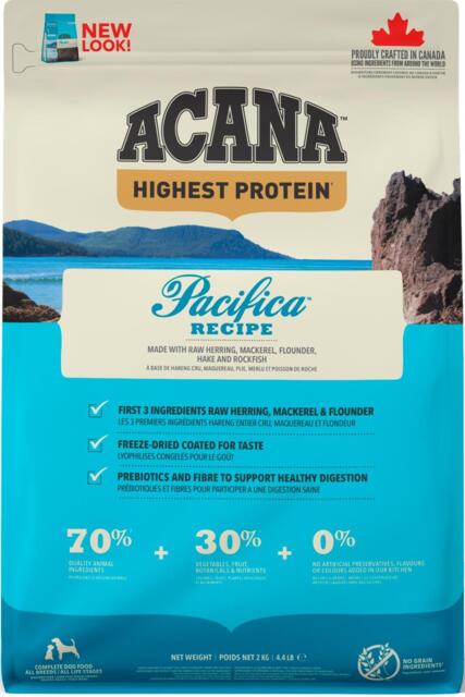 FRAGTSKADE - 2 kg Acana Pacifica Dog Recipe - FRAGTSKADET POSE, INDHOLD OK