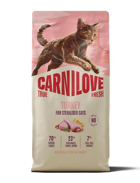 6 kg Carnilove True Fresh CAT Turkey for Sterilised Adult All Breeds