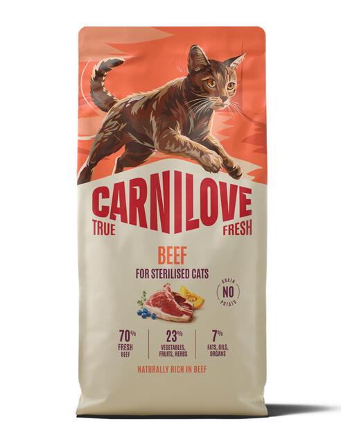 6 kg Carnilove True Fresh CAT Beef for Sterilised Adult All Breeds