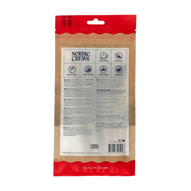 Dogman Nordic Chews Beef Rawhide Ministrips, 5 stk - SVENSK KOHUD UDEN KEMI