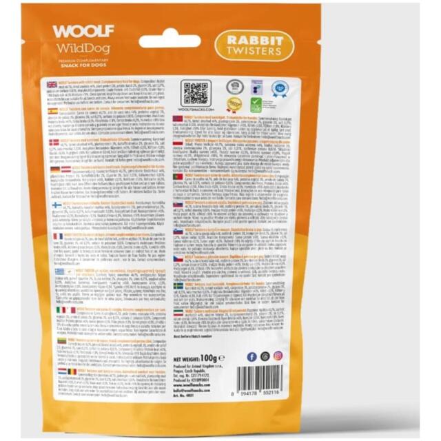 Woolf WildDog Rabbit Twister 100g