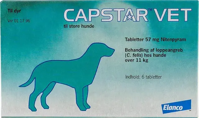 Capstar Vet tabletter til hunde og katte - RESTSALG : DATO 57 mg 09.26