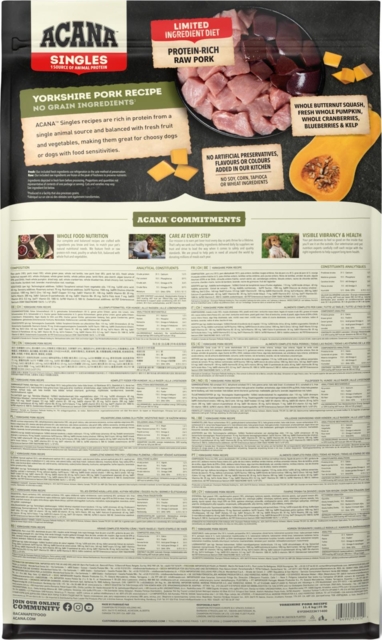 11,4 kg ACANA Yorkshire  Pork Recipe - Singles