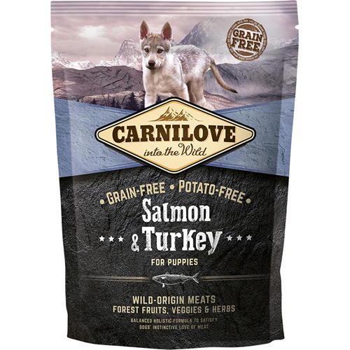 Carnilove Laks & kalkun – Salmon & Turkey for puppy, 12 kg - INCL. GODBIDDER OG LEVERING