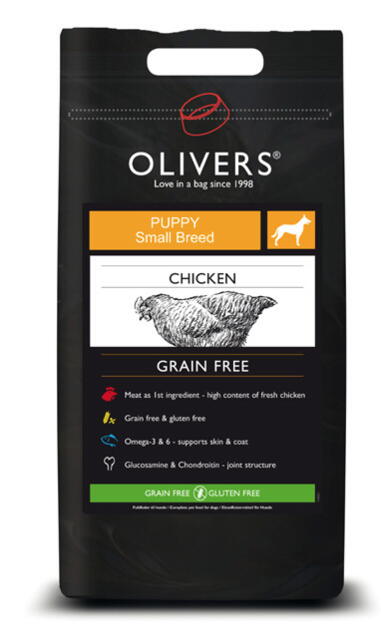 12 KG OLIVERS START - PUPPY SMALL/MEDIUM GRAIN FREE - INCL.  LEVERING