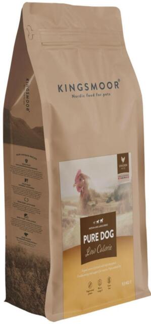 9,5 kg Kingsmoor Pure Chicken Low Calorie Large Dog - mellem og store racer
