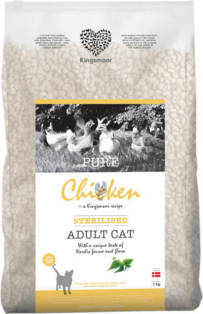 7 kg Kingsmoor Pure Chicken Cat sterilised -  INCL. OVERRASKELSE OG LEVERING