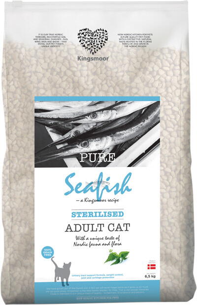 6,5 kg Kingsmoor Pure Cat  Seafish sterilised - PURE HAVFISK KINGSMOOR KATTEMAD TIL NEUTRALISERET KAT