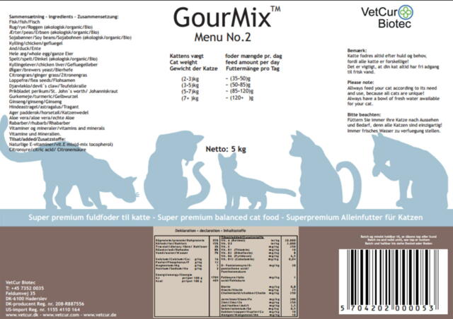 GourMix Menu No. 2 / 5  kg - kat - INCL. OVERRASKELSE