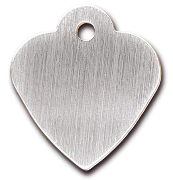 Heart small Brushed Chrome, hundetegn hjerte 29 mmn - RESTSALG