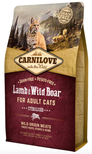 Carnilove Lamb og Wild Boar for Adult Cats - Sterilised 2 kg