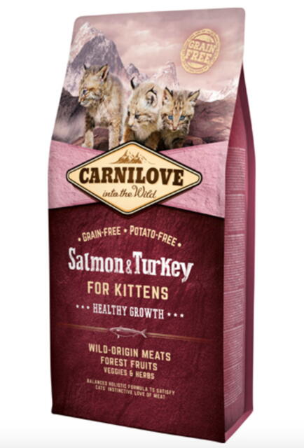 Carnilove Salmon og Turkey for Kittens - Healthy Growth, 6 kg - INCL. OVERRASKELSE OG LEVERING
