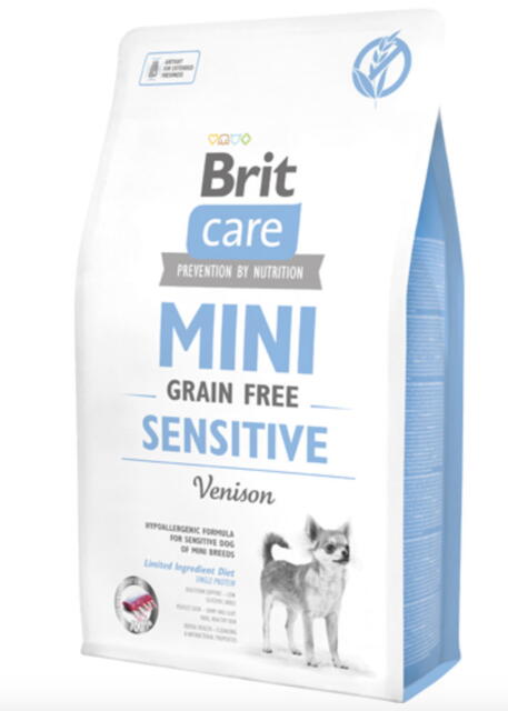 Brit Care Mini - til små racer - Grain Free Sensitive - hundefoder med råvildt, 2 kg