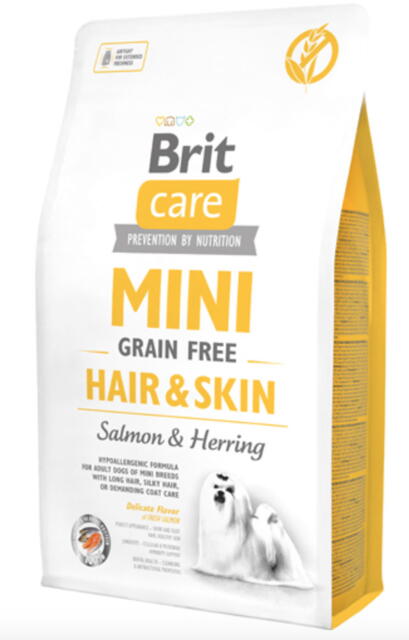 Brit Care Mini - til små racer - Grain Free Hair and Skin - hår og skind med laks, 2 kg
