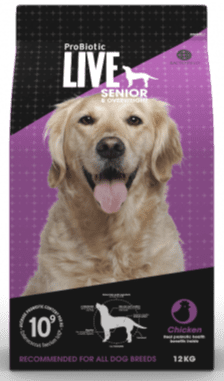 Probiotic Live Senior & overvægt Kylling & ris - 12 kg - leveres i øjeblikket i hvid sæk m/etiket