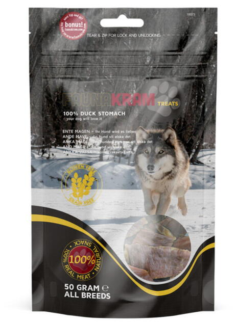Faunakram, 50 g Dog Snack med 100% andekrås