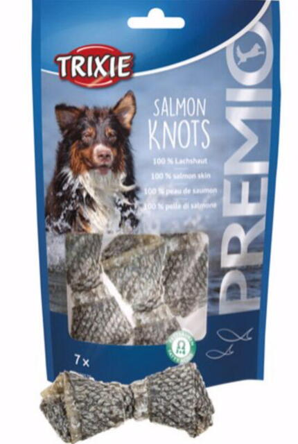 Premio Salmon Knots, 7 stk., 80 g  – 100% ren laks