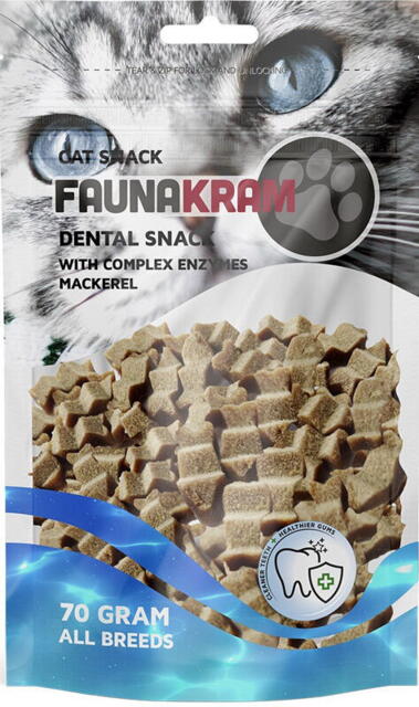 Dental Cat Snacks, 70 g – makrel med kompleks enzymer