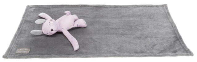 Junior Cuddly sæt, tæppe og  bamse, fv. grå/lilla