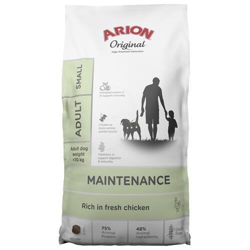 ARION ORIGINAL Adult Small Breed, Kylling & Ris, 7,5 kg - NYT NAVN: MAINTENANCE SMALL