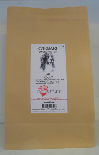 KVIKBARF SINGLE PROTEIN - Lam Adult - 2 kg