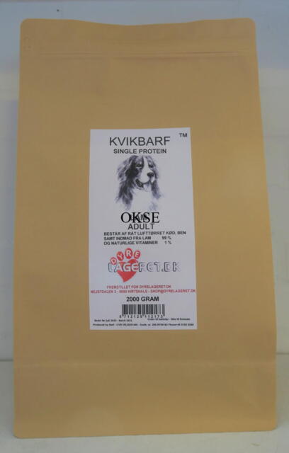 KVIKBARF SINGLE PROTEIN - Okse Adult - 2 kg
