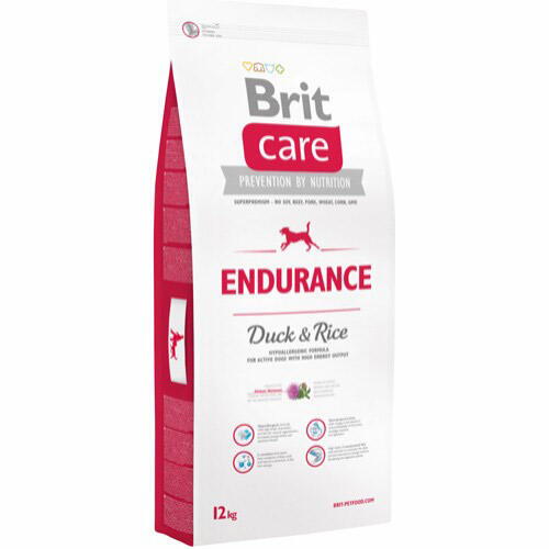 Brit Care Endurance (høj aktivitet/energiniveau), med and og ris, 12 kg - INCL.  GRATIS LEVERING + GODBIDDER