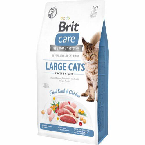 Brit Care Cat Grain-Free Large Cats Power and Vitality, 7 kg - INCL. OVERRASKELSE OG LEVERING