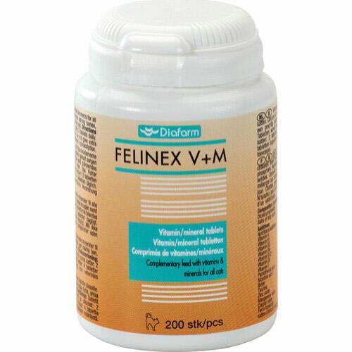 Felinex V+M. Vitamin/Mineral tabletter til katte - 200 stk.