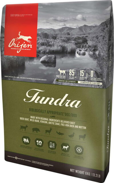 11,4 kg Orijen Tundra -  INCL. GODBIDDER OG LEVERING