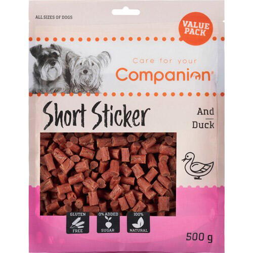 Companion Glutenfri Short Duck Stickers - 77% and - 500 g, 1,5 cm - uden sukker