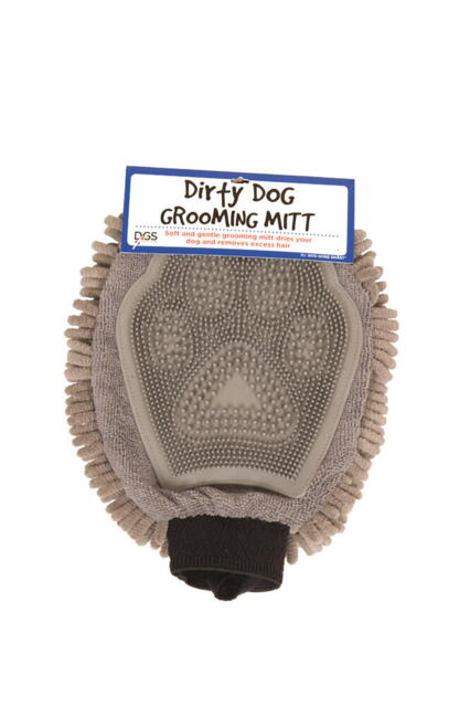 Tørre Handske - Dog Gone Smart Dirty Dog Grooming Mitt, fv. grå