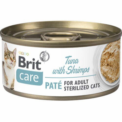Brit Care Cat Steriliseret, tun paté med rejer, 70 g
