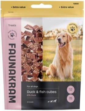 Faunakram kornfri value pack Duck & Fish cubes, 300 g