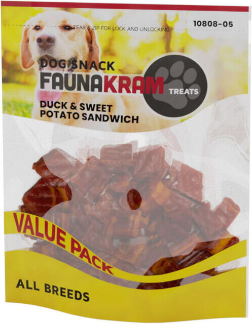 Faunakram Value pack  Duck Sweet potato sandwich, 300 g