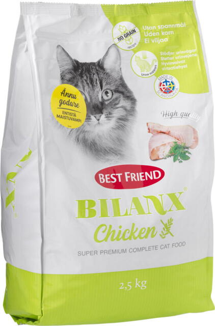 BEST FRIEND Bilanx Grain Free Cat - Chicken, 2,5 kg - BEMÆRK DATO MHT 3.2.23