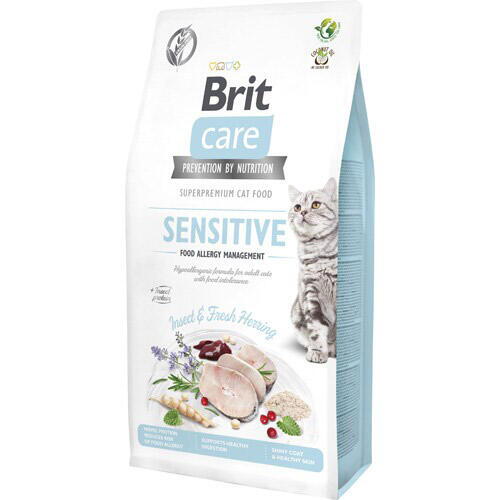 Brit Care Grain-Free Sensitive Insect & Herring - 7 kg., Incl. Overraskelse & levering